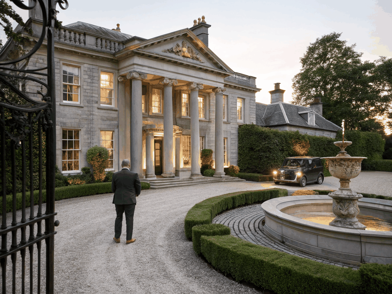 Grand private estate driveway