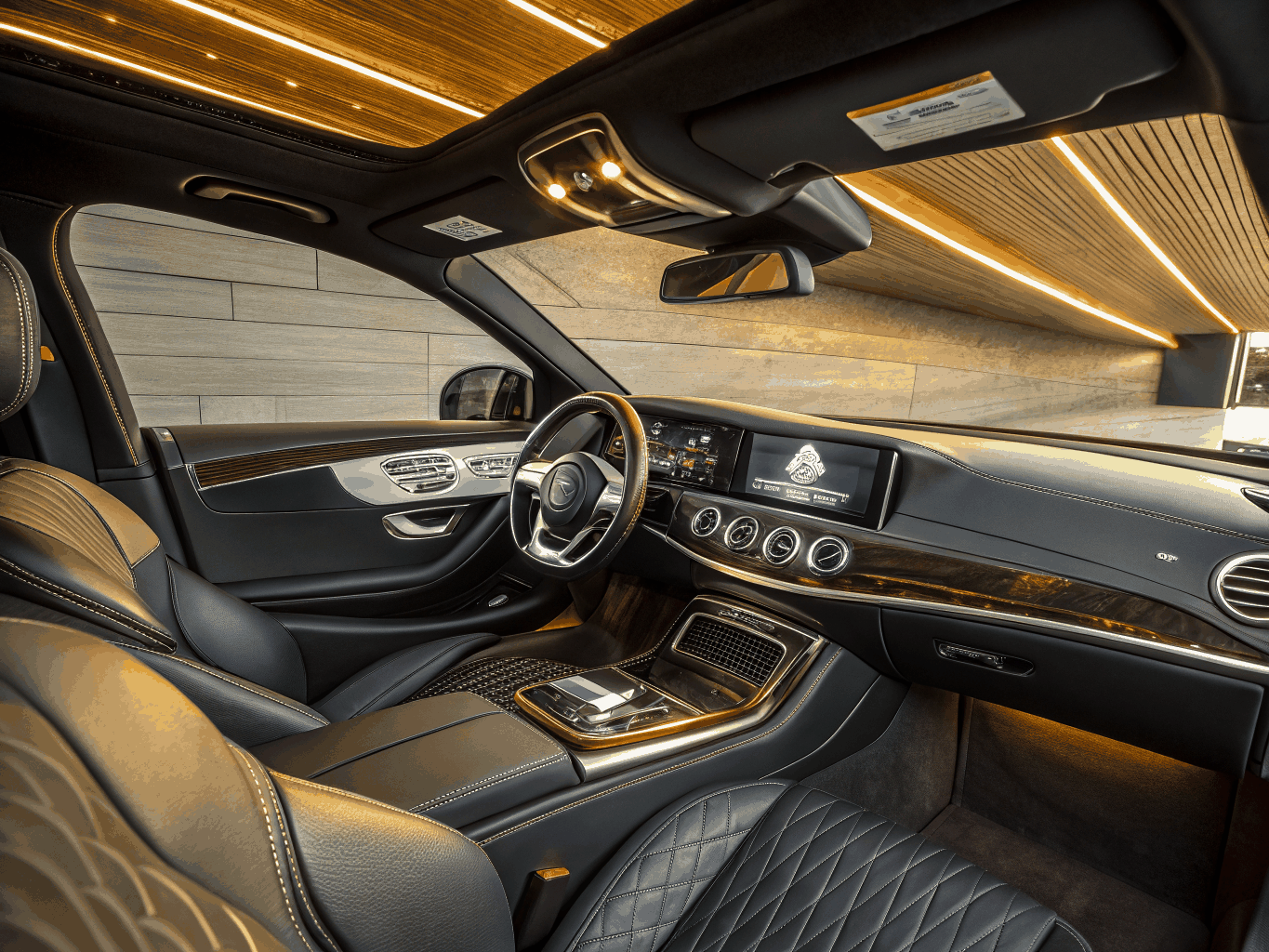 Interior of a Mercedes S-Class
